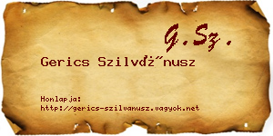 Gerics Szilvánusz névjegykártya